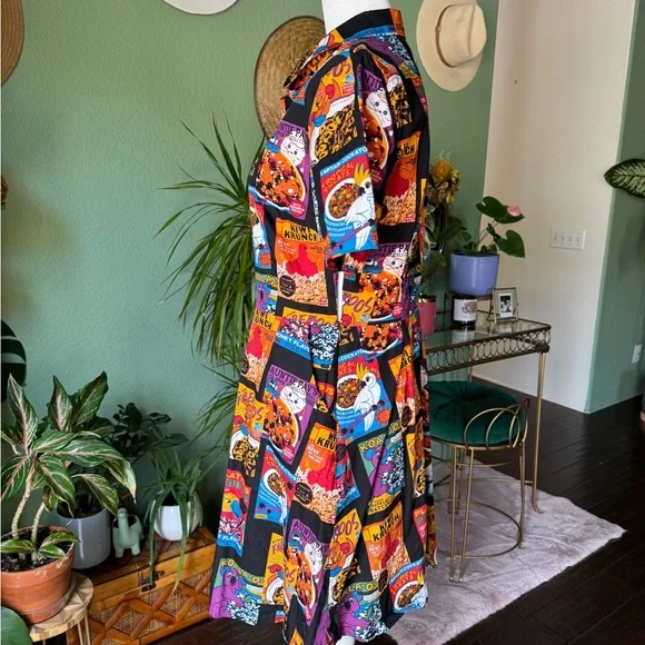 Dangerfield *  Colorful Cartoon Cereal Print Dress * SZ UK10/US6(M) - Picture 3 of 6